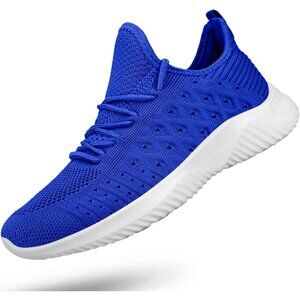 Women Royal Blue Slip-On Walking Shoes Lightweight Breathable Non-Slip Sneakers
